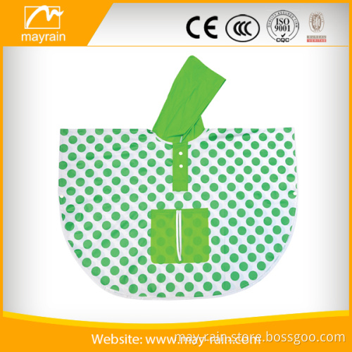 green dots poncho with pocket